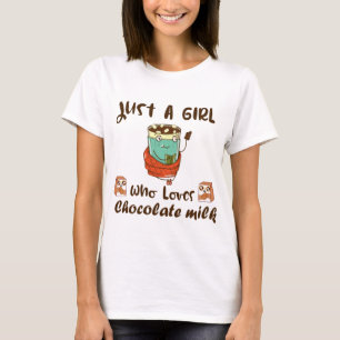 Camiseta Engraçado kawaii design de leite de chocolate par