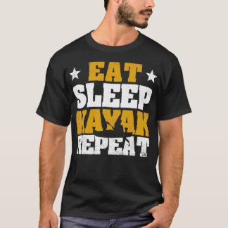 Camiseta Engraçado Kayak Canoeiro Barco Kayaker Coma Sono