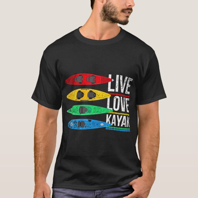 Camiseta Engraçado Kayaker Canoando Barco Kayak Love (Frente)
