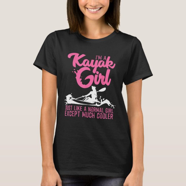 Camiseta Engraçado Kayaking Girl Art Para Mulheres Legal Ka (Frente)