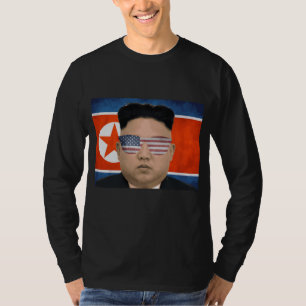 Camiseta Engraçado Kim Jong Un American Sunglass 4 de julh