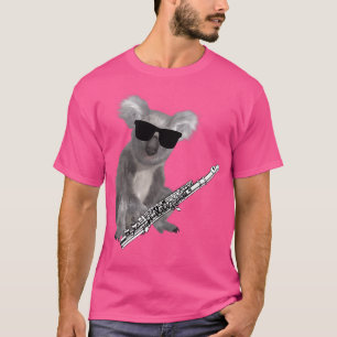 Camiseta Engraçado Koala Vestindo óculos de sol tocando fla