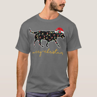 Camiseta Engraçado Labrador Cachorro Árvore de Natal Luzes 