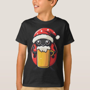 Camiseta Engraçado Ladybug de Natal Com BD