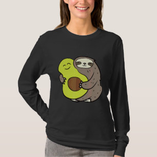 Camiseta Engraçado Lama Com Avocado Vegan Cute Sloth Avocad