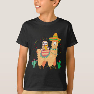 Camiseta Engraçado Lama E Lama Com Taco E S Mexicanos