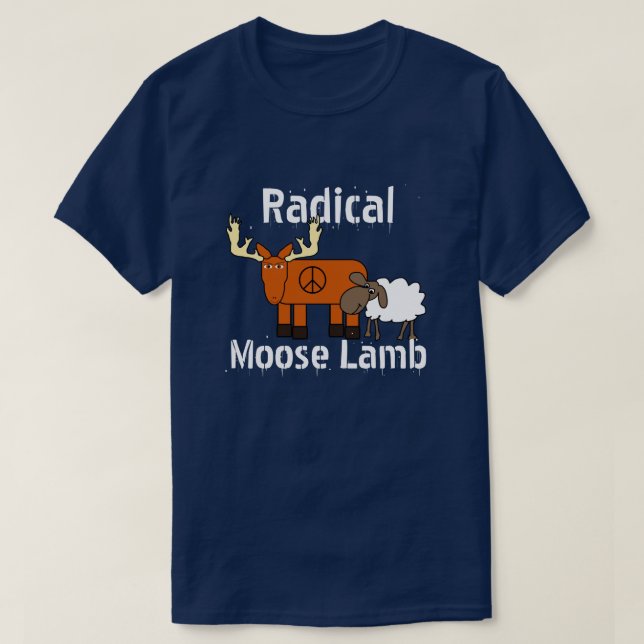 Camiseta Engraçado "Lambe Radical Moose" (Frente do Design)