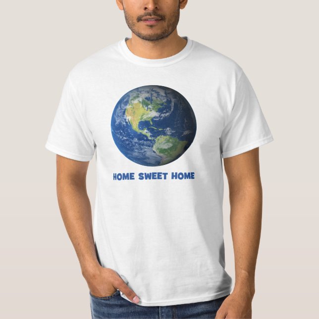 Camiseta Engraçado Lar Novo Planeta Terra (Frente)
