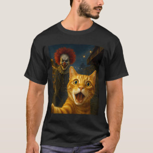 Camiseta Engraçado Laranja Tabby Cat Selfie Clowe Soky Ca