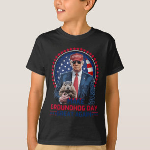 Camiseta Engraçado, Legal Trump Groundhog Torna o Dia do Gr