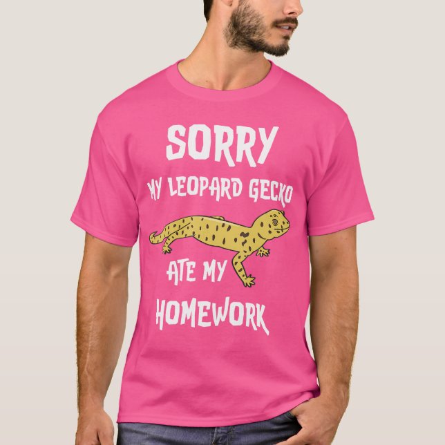 Camiseta Engraçado Leopard Gecko Comeu Minha Casa (Frente)