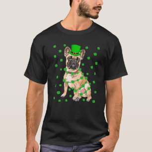 Camiseta Engraçado Leprechaun Hat French Bulldog Rua de Pa