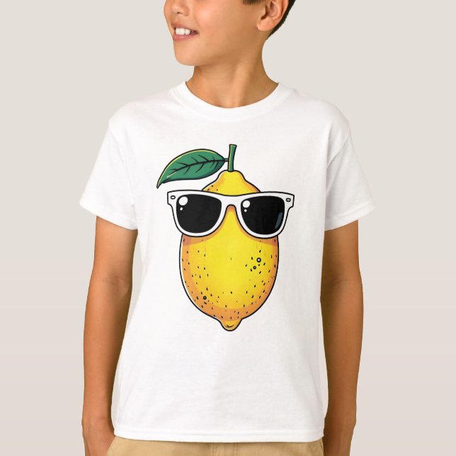 Camiseta Engraçado Limão Óculos de sol (Frente)