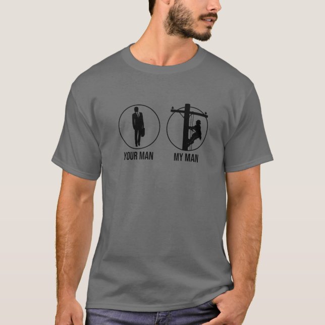 Camiseta Engraçado Lineman Namorada Design para Mulheres El (Frente)