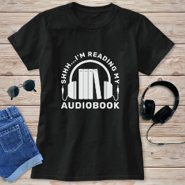Camiseta Engraçado Livro, estou lendo meu audiolivro