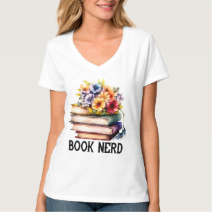 Camiseta Engraçado livro nerd arte