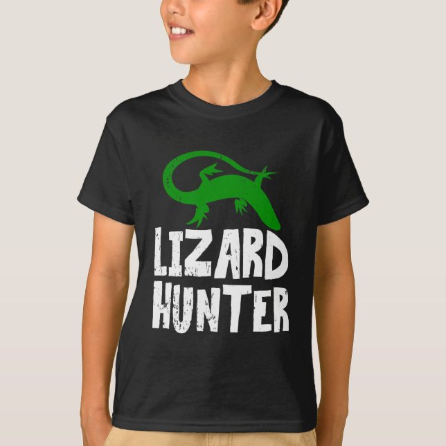 Camiseta Engraçado Lizard Hunter Reptile amando o garoto (Frente)