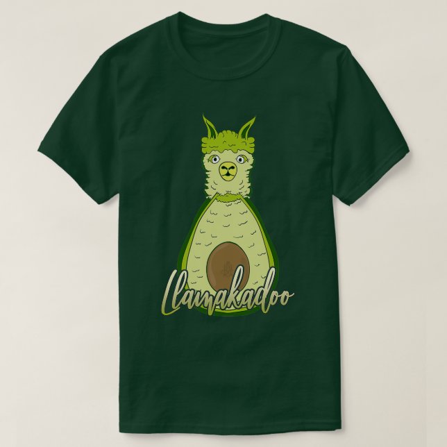 Camiseta Engraçado Llama Animal Avocado Fruta (Frente do Design)