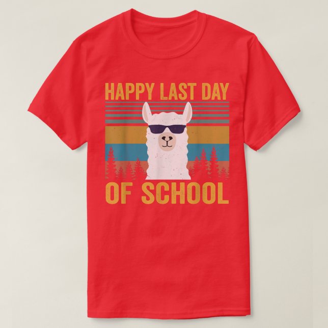 Camiseta Engraçado Llama Feliz Dia Passado de Professora (Frente do Design)