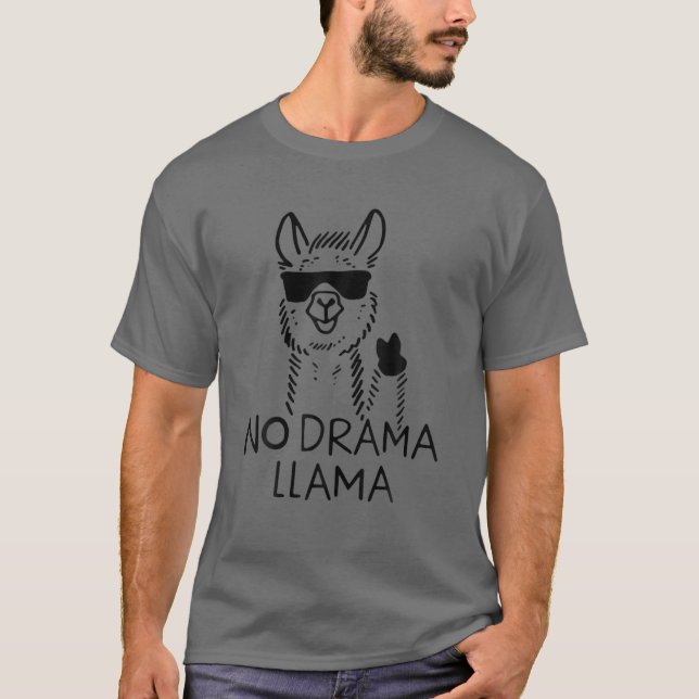 Camiseta Engraçado Llama, Sem Drama Llama (Frente)