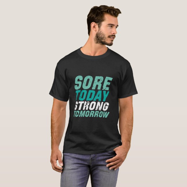 Camiseta Engraçado Loja de Malhações de Gym hoje forte aman (Frente Completa)