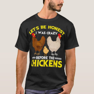 Camiseta Engraçado Louca Senhora de Frango... Vamos Ser Hon
