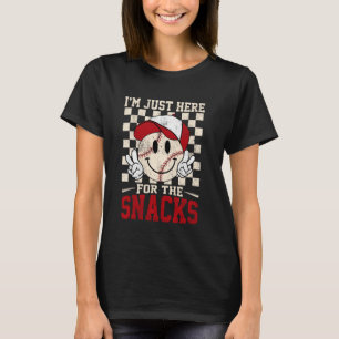 Camiseta Engraçado Lover Baseball Estou aqui para os Snacks