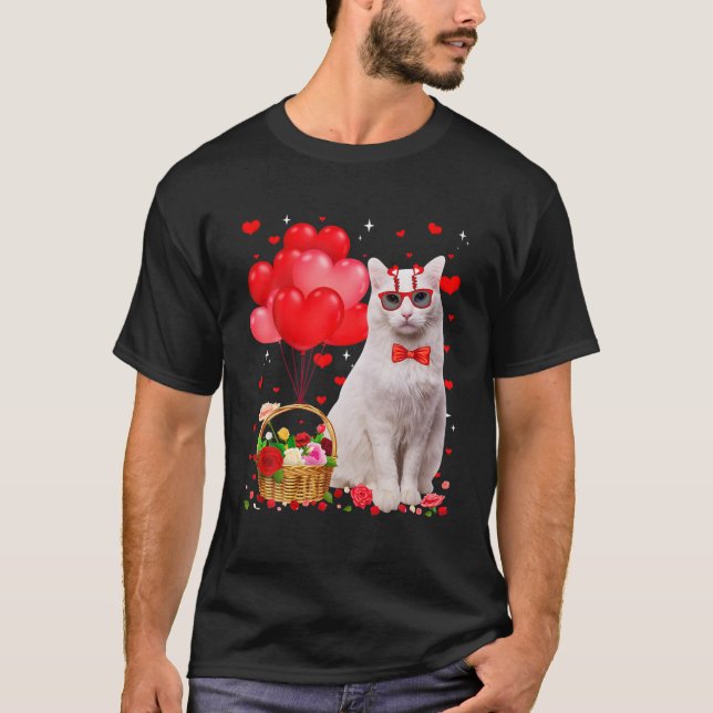 Camiseta Engraçado Lover Gato Namorados Gato Angora Turco (Frente)