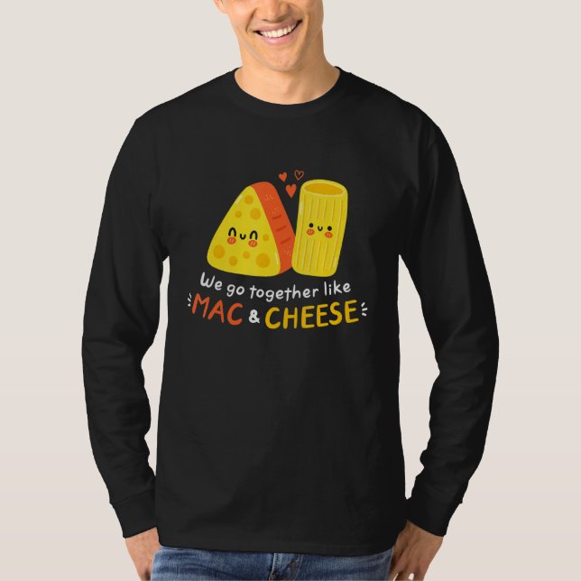 Camiseta Engraçado Mac E Queijo Com Amor Comida Cute Veggie (Frente)