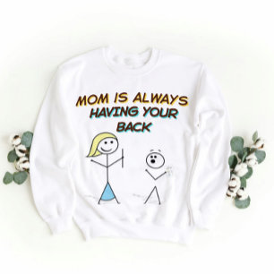Camiseta Engraçado Mãe Apoio Cartoon - com as costas