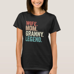 Camiseta Engraçado Mãe Esposa Legenda De Avó Retrospectiva