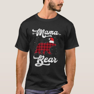 Camiseta Engraçado Mãe Ursa Vermelha Xadrez Natal Famíli