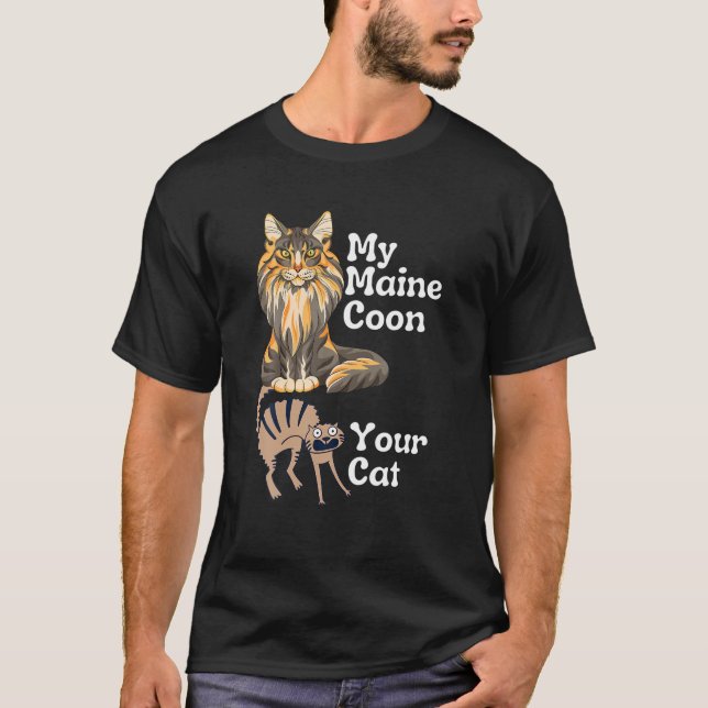 Camiseta Engraçado Maine Coon Vs Seu Gato | Maine Coon (Frente)