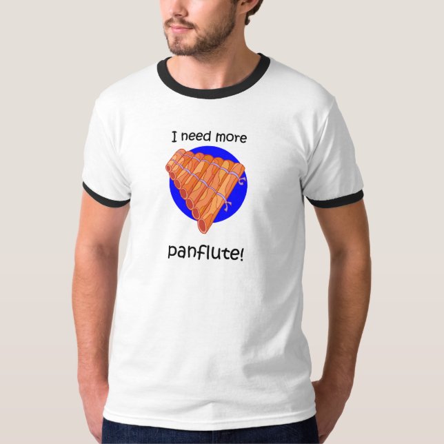 Camiseta engraçado mais panflute (Frente)
