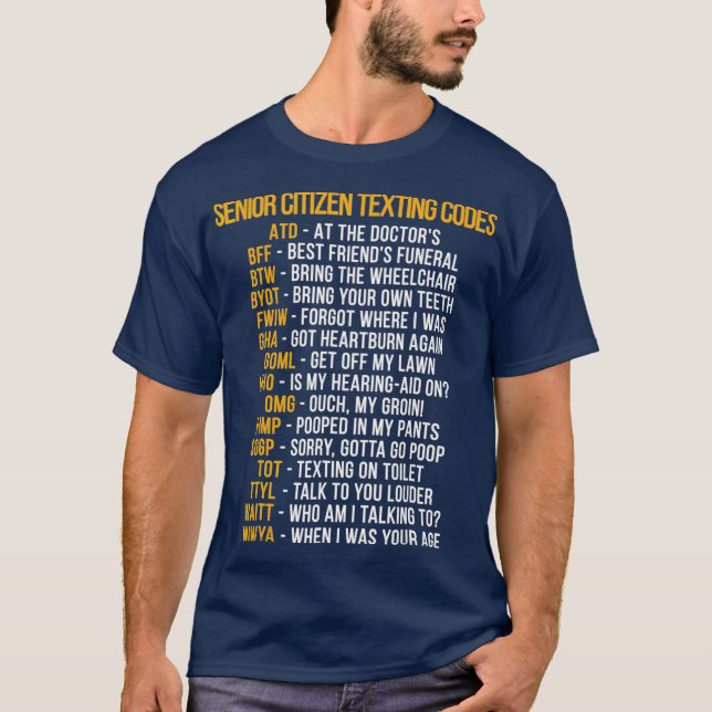 Camiseta Engraçado Mais velho Cidadão Encaminhando um Prese (Frente)
