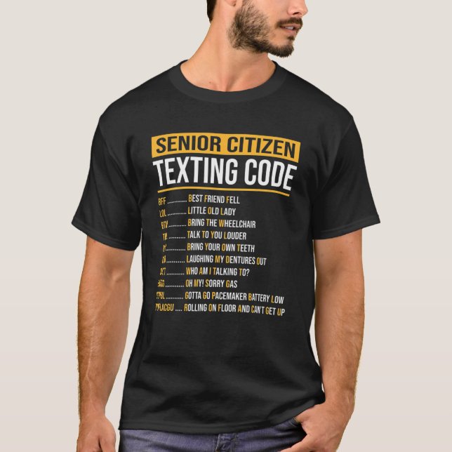 Camiseta Engraçado Mais velho de Design de Código de Mensag (Frente)