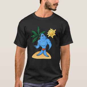 Camiseta Engraçado Malhação Muscular de Peixes