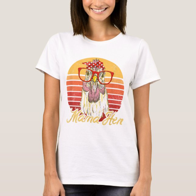 Camiseta Engraçado Mama hen Art Chicken (Frente)