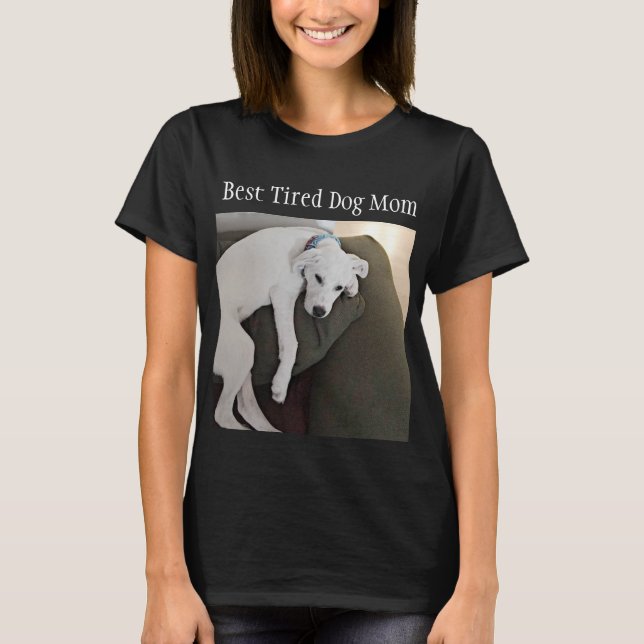 Camiseta Engraçado, mamãe Cachorro Bonito Preto (Frente)