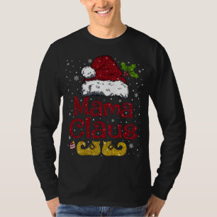 Camiseta Engraçado Mamãe Claus Correspondendo Papais noeis 