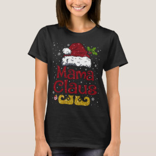 Camiseta Engraçado Mamãe Claus Correspondendo Papais noeis