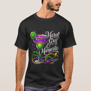 Camiseta Engraçado Mardi Gras Bebendo Mardi Gras E Margarit