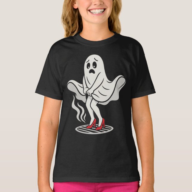 Camiseta Engraçado Marilyn Monboo Ghost Halloween Parody Sh (Frente)