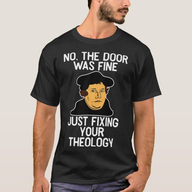 Camiseta Engraçado Martin Luther consertando prêmio de teol (Frente)
