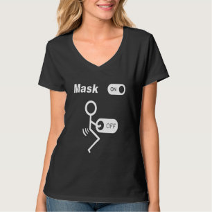 Camiseta Engraçado Máscara Anti-Valentim no Dia F#ck Off pa