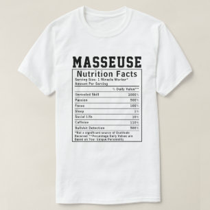 Camiseta Engraçado Masseuse Nutrição Fatos Funcionarios Pre