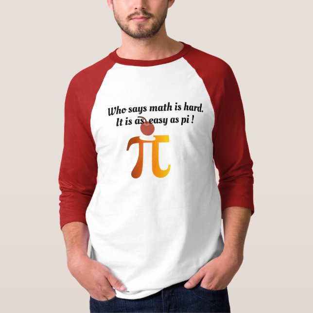 Camiseta Engraçado Math Wiz, Wordplay Pi Pun Tão Fácil Quan (Frente)