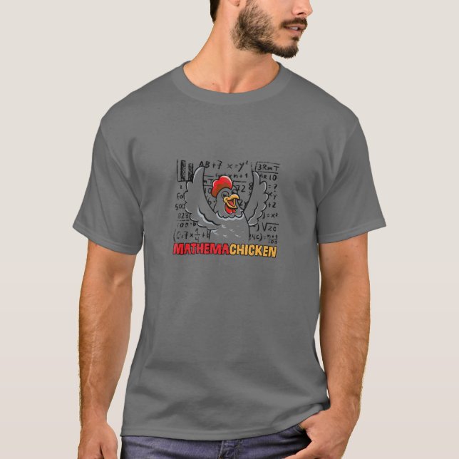Camiseta Engraçado Mathemachicken Matth Lovers (Frente)