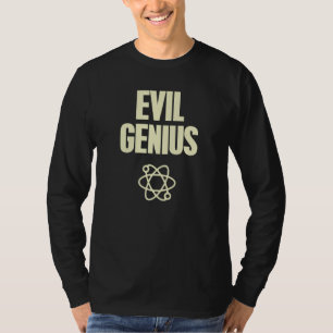 Camiseta Engraçado Mau Genius com Símbolo Atômico Mad Scien