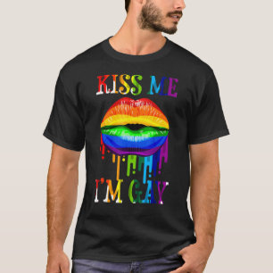 Camiseta Engraçado me beijar, sou gay homossexual lésbica c